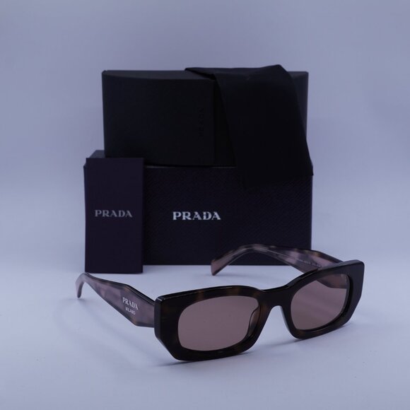 Prada PRB05S 23A60B Rectangle Sunglasses – Mauve Havana